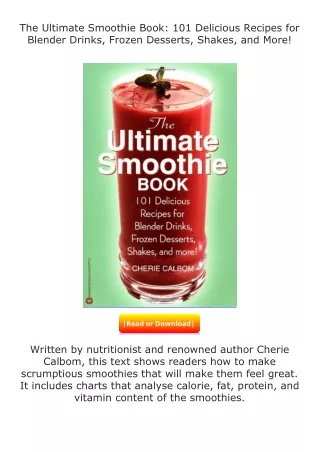 read ❤️(✔️pdf✔️) The Ultimate Smoothie Book: 101 Delicious Recipes for Blen