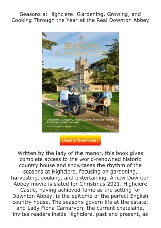 free read (✔️pdf❤️) Seasons at Highclere: Gardening, Growing, and Cooking T