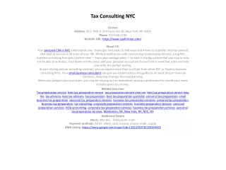 Tax Consulting NYC
