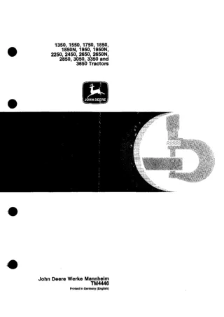 JOHN DEER 1750 TRACTOR Service Repair Manual Instant Download (TM4446)