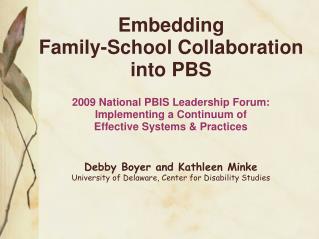 Embedding Family-School Collaboration into PBS