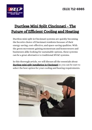 Ductless Mini Split Cincinnati - The Future of Efficient Cooling and Heating