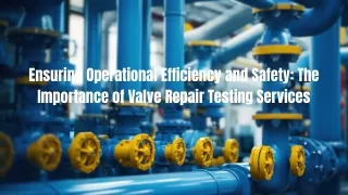 Ensuring Operational Efficiency and Safety The Importance of Valve Repair Testing Services