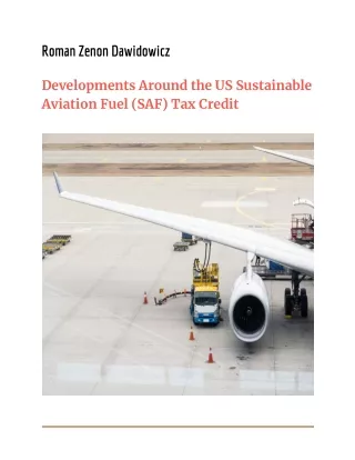 US Sustainable Aviation Fuel (SAF) Tax Credit Developments
