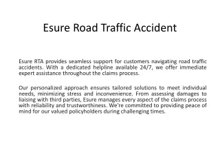 Esure Road Traffic Accident