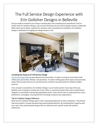 The Full Service Design Experience with Erin Golloher Designs in Belleville