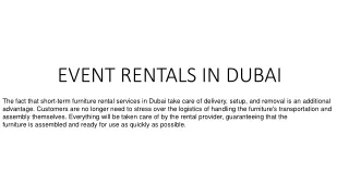 EVENT RENTALS IN DUBAI