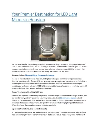 Your Premier Destination for LED Light Mirrors in Houston