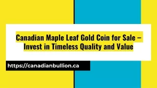 Canadian Maple Leaf Gold Coin for Sale