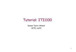 Tutorial: ITI1100