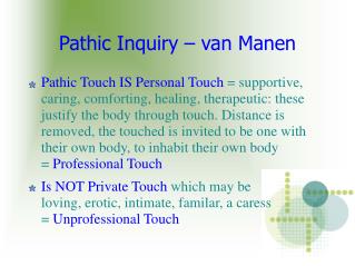 Pathic Inquiry – van Manen