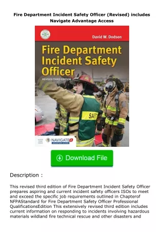 PDF✔Download❤ Fire Department Incident Safety Officer (Revised) includes Navig