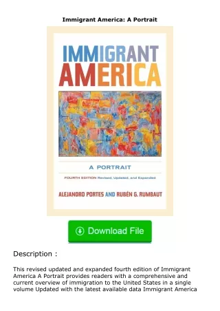 Download⚡PDF❤ Immigrant America: A Portrait