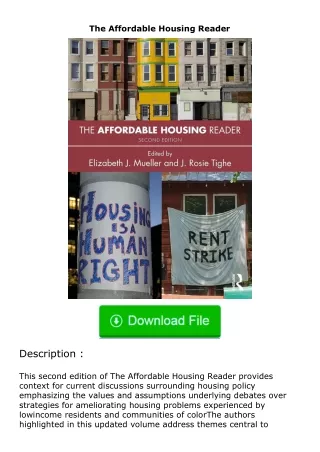 Download⚡PDF❤ The Affordable Housing Reader