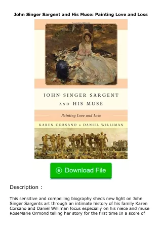 ✔️READ ❤️Online John Singer Sargent and His Muse: Painting Love and Loss