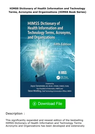read ❤️(✔️pdf✔️) HIMSS Dictionary of Health Information and Technology Terms,
