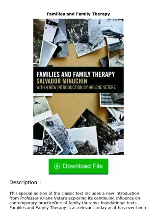 pdf❤(download)⚡ Families and Family Therapy