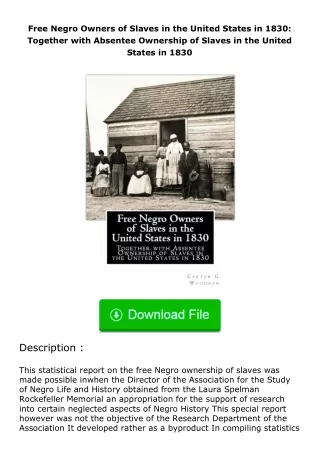 (❤️pdf)full✔download Free Negro Owners of Slaves in the United States in 1830: