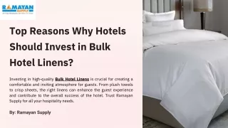 Top Reasons Why Hotels Should Invest in Bulk Hotel Linens