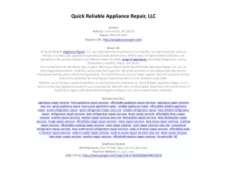 Quick Reliable Appliance Repair, LLC