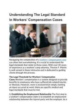 Understanding The Legal Standard In Workers’ Compensation Cases