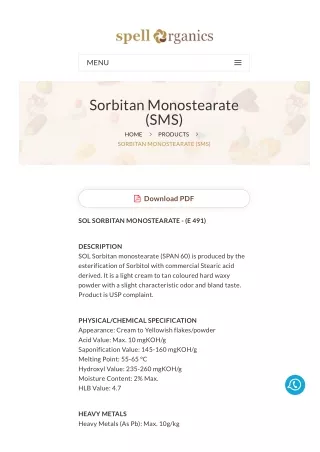 Sorbitan Monostearate (SMS)