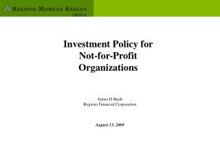 Investment Policy for Not-for-Profit Organizations