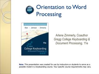Orientation to Word Processing