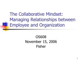 The Collaborative Mindset: Managing Relationships between Employee and Organization