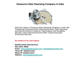 Outsource Data Cleansing Company in India