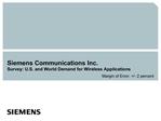 Siemens Communications Inc. Survey: U.S. and World Demand for Wireless Applications