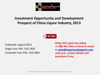 New Study: China Liquor Market 2013