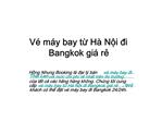 Vé máy bay từ Hà Nội đi Bangkok giá rẻ