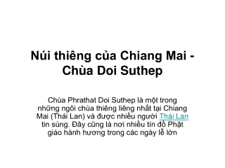 Núi thiêng của Chiang Mai - Chùa Doi suthep