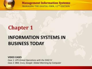 INFORMATION SYSTEMS IN BUSINESS TODAY