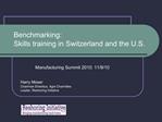 Benchmarking: Skills training in Switzerland and the U.S.