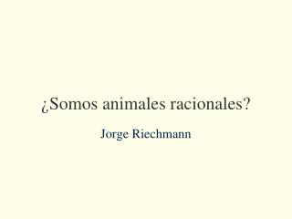 ¿Somos animales racionales?