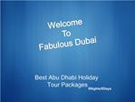 Best Abu Dhabi Holiday Tour Packages
