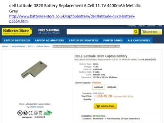 Dell Latitude D820 battery