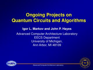 Ongoing Projects on Quantum Circuits and Algorithms