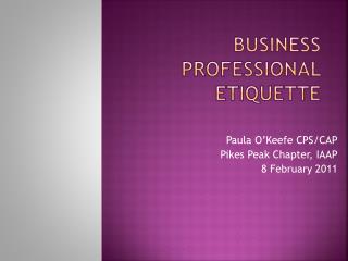 Business Professional Etiquette