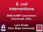 E. coli 
Interventions