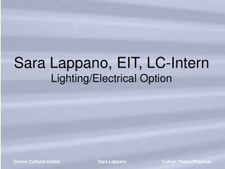 Sara Lappano, EIT, LC-Intern Lighting/Electrical Option