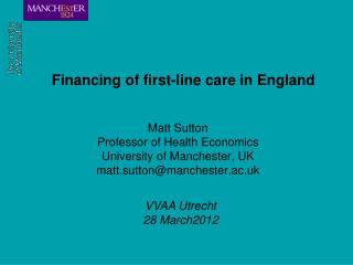 Financing of first-line care in England