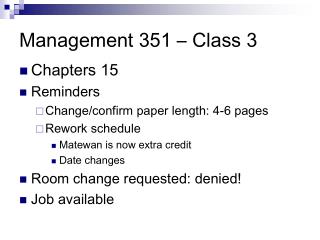Management 351 – Class 3