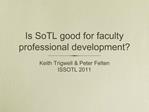 Is SoTL good for faculty professional development?