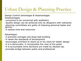 Urban Design &amp; Planning Practice