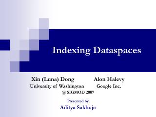 Indexing Dataspaces