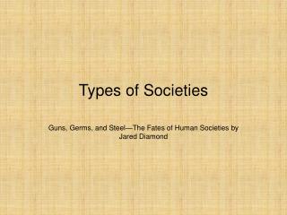 Types of Societies