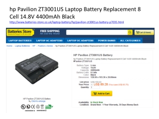 hp Pavilion ZT3001US Laptop Battery Replacement 8 Cell 14.8V
